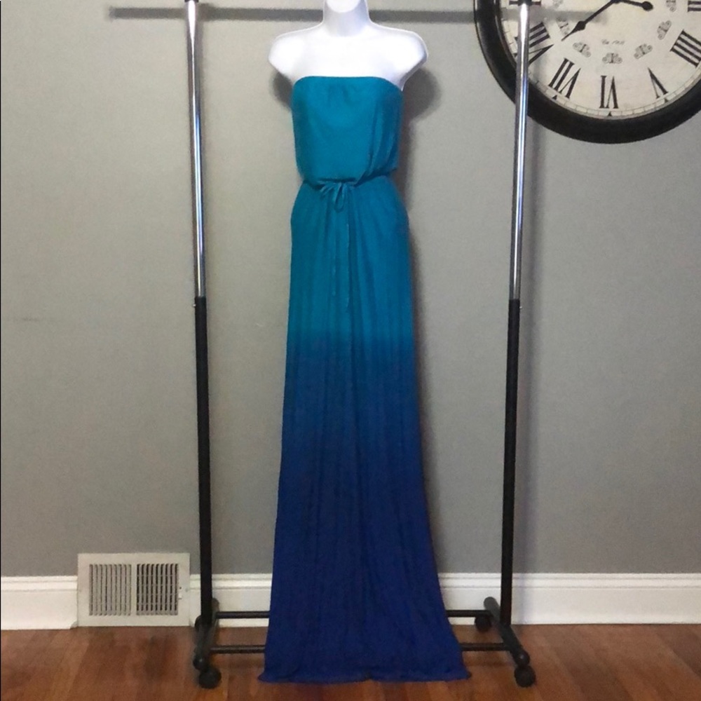 Ombré strapless maxi dress